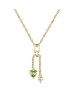 Peridot (3/8 ct. t.w.) & Lab-Created White Sapphire (1/5 ct. t.w.) U-Shaped 18" Pendant Necklace in 14k Gold-Plated Sterling Silver