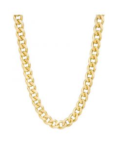 Men's Beveled Curb Link 22" Chain Necklace in 14k Gold-Plated Sterling Silver