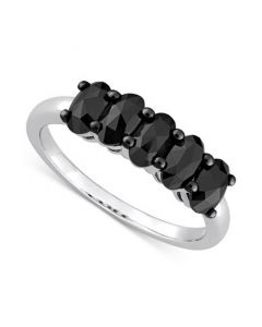 Black Diamond Oval Anniversary Ring (1-1/4 ct. t.w.) in 10k White Gold