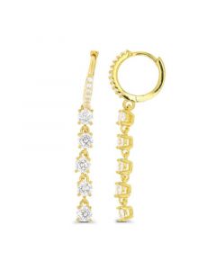 Dangling Huggie Earrings in 14K Gold Plated Sterling Silver