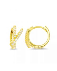 Overlapped Hoop Earrings in 14K Gold Plated or Sterling Silver