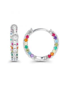 Multicolor Hoop Earrings in Sterling Silver