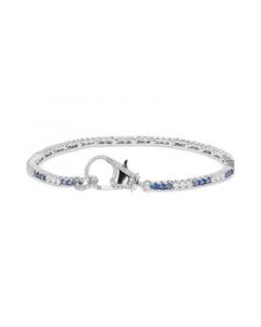 Cubic Zirconia Link Bracelet in Sterling Silver