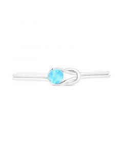 Larimar Knot Cuff Bangle Bracelet (2 ct. t.w.) in Sterling Silver