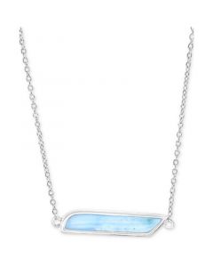 Larimar Parallelogram Bar 18" Pendant Necklace (4 ct. t.w.) in Sterling Silver