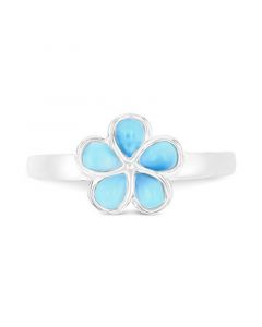 Larimar Flower Ring (1/2 ct. t.w.) in Sterling Silver