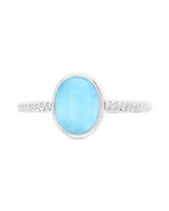 Larimar Oval Ring in Sterling Silver