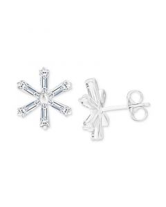 Cubic Zirconia Star Stud Earrings in Sterling Silver