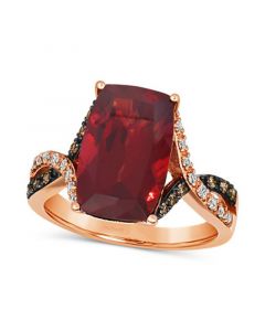 Pomegranate Garnet (6-3/4 ct. t.w.) & Diamond (1/4 ct. t.w.) Statement Ring in 14k Rose Gold