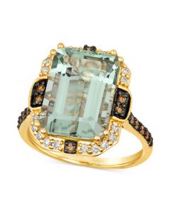 Mint Julep Quartz (6-5/8 ct. t.w.) & Diamond (3/8 ct. t.w.) Statement Ring in 14k Gold