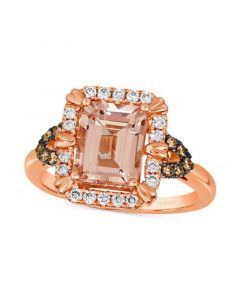 Peach Morganite (1-3/4 ct. t.w.) & Diamond (1/3 ct. t.w.) in 14k Rose Gold