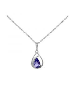 Tanzanite (1/2 ct. tw.) & Diamond Accent 18" Pendant Necklace in Sterling Silver