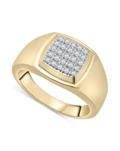 Men's Diamond Cluster Ring (1/4 ct. t.w.) in 14k Gold-Plated Sterling Silver