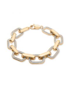 Men's Diamond Link Bracelet (1/2 ct. t.w.) in 14k Gold-Plated Sterling Silver