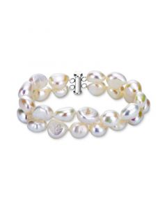 Cultured Freshwater Baroque Pearl (11-12mm) Double Row Bracelet