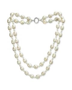 Cultured Freshwater Pearl (4-5mm & 10-11mm) Double Row 18" Collar Necklace