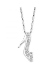 Diamond Cinderella Slipper Pendant Necklace (1/10 ct. t.w.) in Sterling Silver, 16" + 2" extender