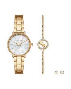 Women's Pyper Two-Hand Gold-Tone Stainless Steel Bracelet Watch 32mm and Earrings Set, 3 Pieces