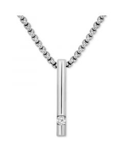 Men's Diamond Solitaire Vertical Bar 22" Pendant Necklace (1/10 ct. t.w.)