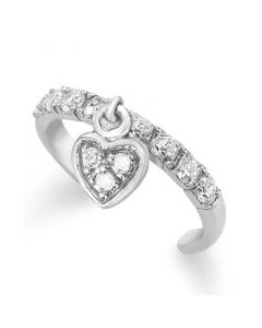 Cubic Zirconia Heart Dangle Toe Ring, Created for Macy's