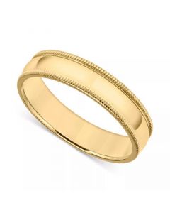 Men's Milgrain Edge Wedding Band in 18k Gold-Plated Sterling Silver (Also in Sterling Silver)