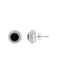 Onyx (6mm) Beaded Stud Earrings