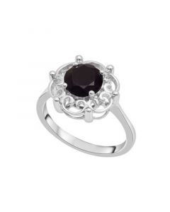 Onyx (7mm) Flower Ring