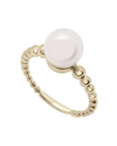 Cultured Freshwater Pearl (8mm) Fashion Ring in 14K Yellow Gold