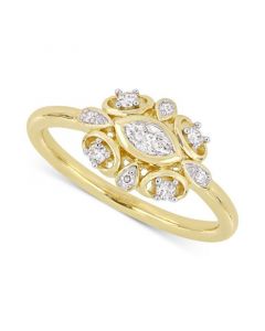 Diamond Marquise Cluster Engagement Ring (1/4 ct. t.w.) in 14k Gold