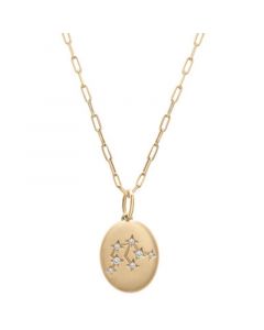 Diamond Aquarius Constellation 18" Pendant Necklace (1/20 ct. tw) in 10k Yellow Gold, Created for Macy's