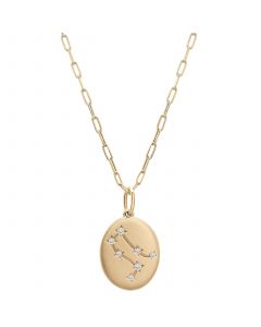 Diamond Gemini Constellation 18" Pendant Necklace (1/20 ct. tw) in 10k Yellow Gold, Created for Macy's