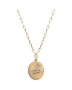 Diamond Leo Constellation 18" Pendant Necklace (1/20 ct. tw) in 10k Yellow Gold, Created for Macy's