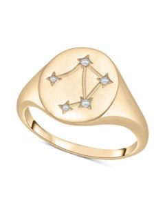 Diamond Libra Constellation Ring (1/20 ct. t.w.) in 10k Gold, Created for Macy's