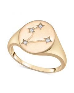 Diamond Pisces Constellation Ring (1/20 ct. t.w.) in 10k Gold, Created for Macy's