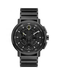 Men's Swiss Chronograph Strato Gray Black PVD Bracelet Watch 44mm