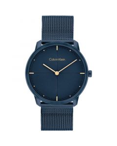 Unisex Blue Stainless Steel Mesh Bracelet Watch 35mm