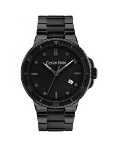 Men's Black Stainless Steel Bracelet Watch 44mm