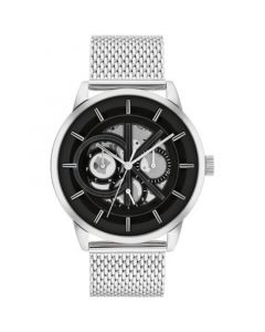 Men's Silver-Tone Stainless Steel Mesh Bracelet Watch 43mm