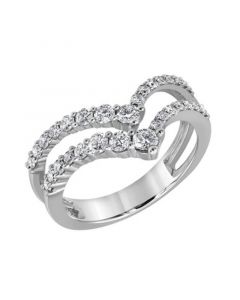 Diamond Double Row Chevron Ring (3/4 ct. t.w.) in 14k White Gold