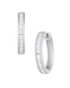 Diamond Hoop Earrings (1 ct. t.w.) in 14k White or Rose Gold