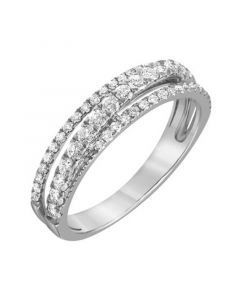 Diamond Crossover Three Row Band (5/8 ct. t.w.) in 14k White Gold