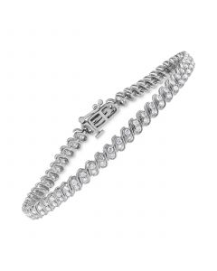 Diamond Duo Link Tennis Bracelet (1-1/2 ct. t.w.) in 14k White Gold