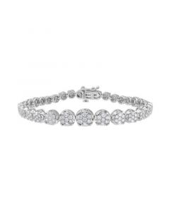 Diamond Cluster Fancy Link Tennis Bracelet (2-1/2 ct. t.w.) in 10k White Gold