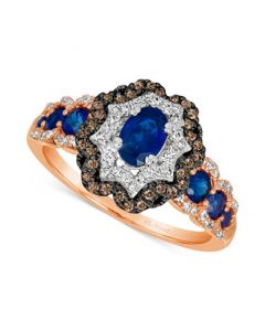 Chocolatier® Blueberry Sapphire™ (1 ct. t.w.) & Diamond (3/8 ct. t.w.) in 14k Rose & White Gold