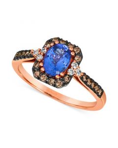 Blueberry Tanzanite (3/4 ct. t.w.) & Diamond (1/4 ct. t.w.) in 14k Rose Gold