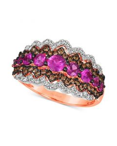 Passion Ruby (1 ct. t.w.) & Diamond (5/8 ct. t.w.) Statement Ring in 14k Rose Gold