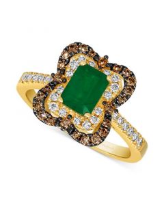 Emerald (3/4 ct. t.w.) & Diamond (1/2 ct. t.w.) Ring in 14k Gold