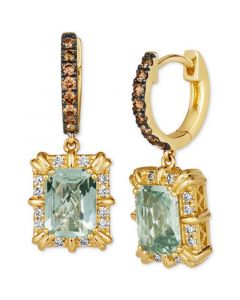 Mint Julep Quartz (2-3/8 ct. t.w.) & Diamond (1/2 ct. t.w.) Drop Earrings in 14k Gold