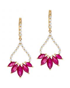 Ruby (2-1/10 ct. t.w.) & Diamond (5/8 ct. t.w.) Drop Earrings in 14k Gold