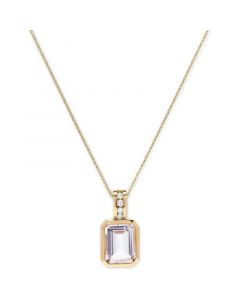 Morganite (2-1/5 ct. t.w.) & Diamond (1/20 ct. t.w.) 16" Pendant Necklace in 14k Gold